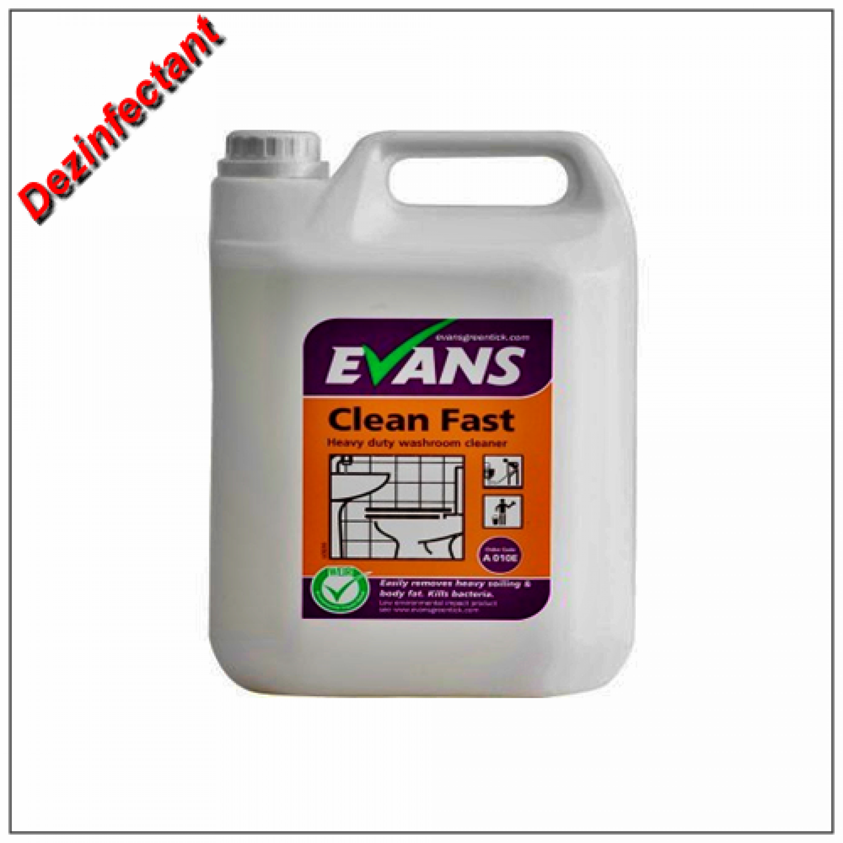 Detergent dezinfectant grupuri sanitare Evans Clean Fast - 5 litri
