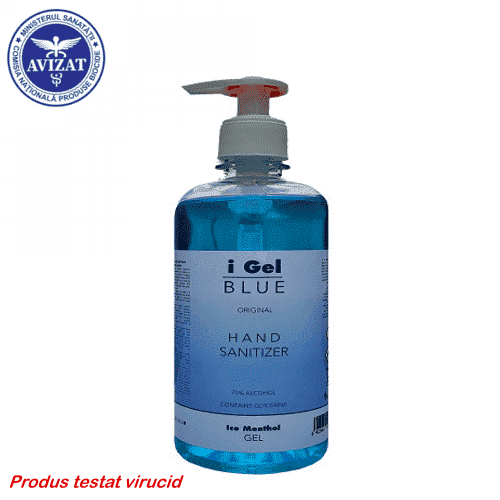 Dezinfectant virucid gel pentru maini iGel Blue - 500 ml